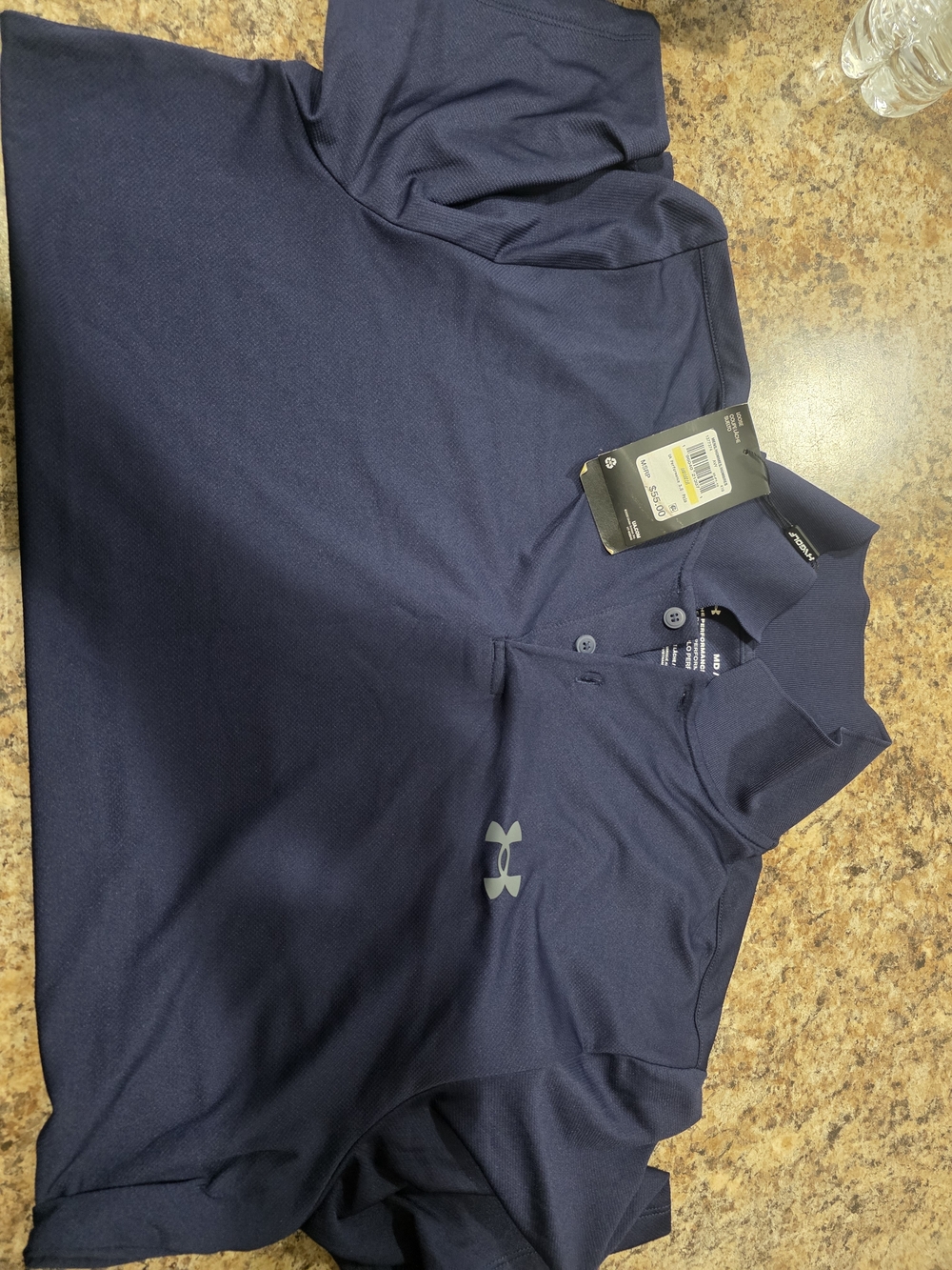 Under Armour Men’s Navy Blue Polo with Reflective Logo